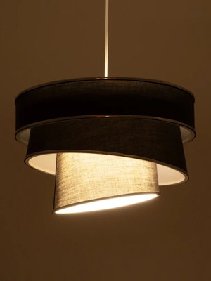 Globostar modern pendant ceiling light with 1 x E27 socket gray & silver new