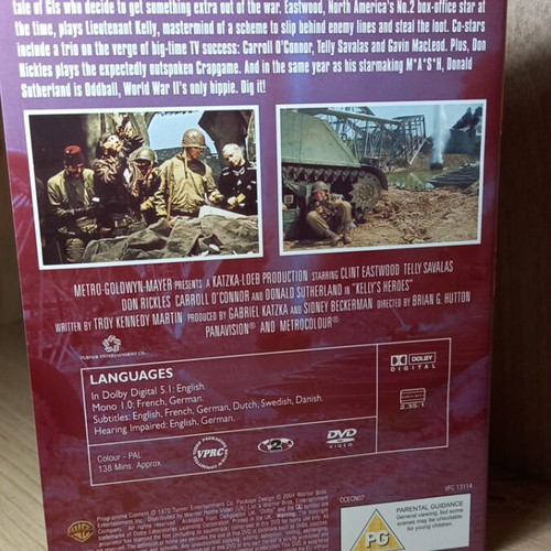 Kelly's Heroes DVD like new with English subtitles