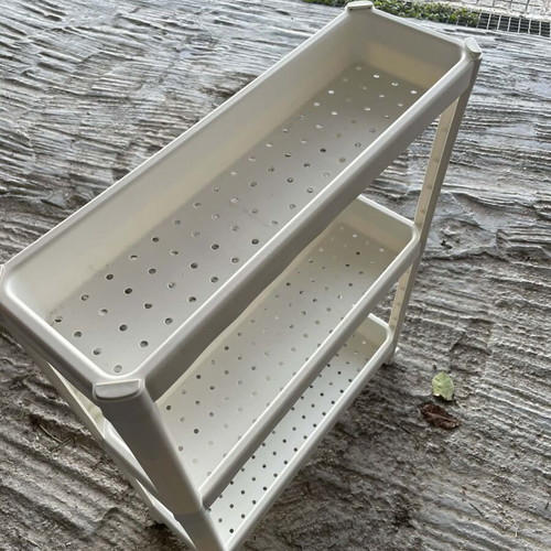 Plastic 3-Tier Slim Storage Shelf with Wheels like new