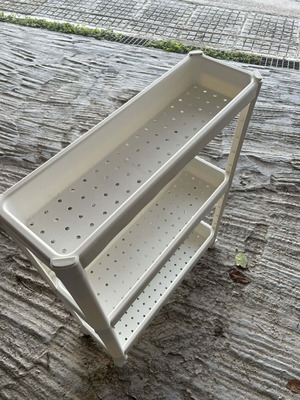 Plastic 3-Tier Slim Storage Shelf with Wheels like new