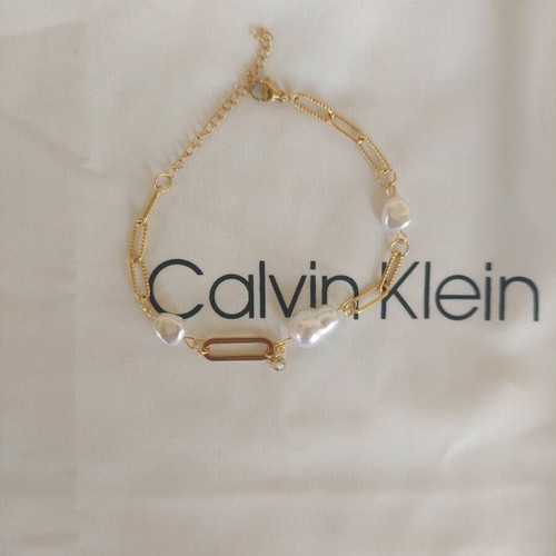 Gold Bracelet with Pearls like new, stainless steel