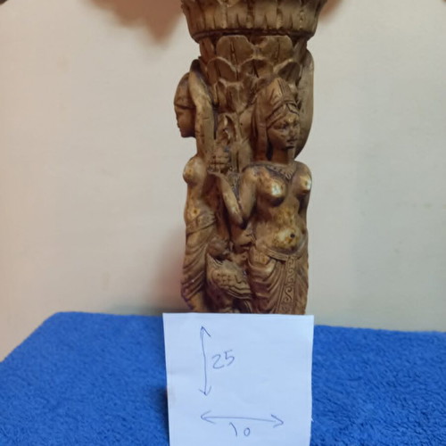 Decorative resin vase vintage with carved female figures used