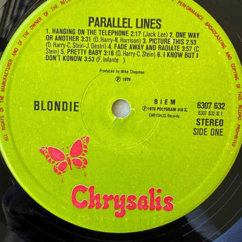 Blondie Parallel Lines LP used, Greek edition 1979, rock