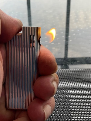Savinelli electronic pipe lighter silver plated 10 micron used