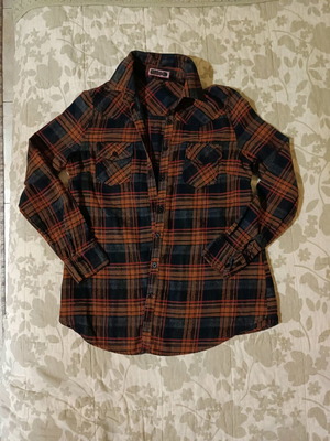 Plaid vintage shirt used, size M, cotton