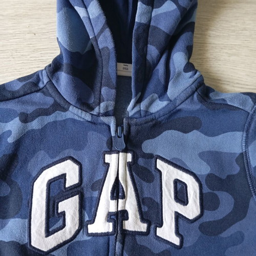 babyGap Logo Zip Hoodie with Blue Camo, 5 years