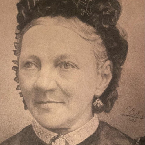 Old Charcoal Drawing Used, Signed 1897, Framed 60x76 cm