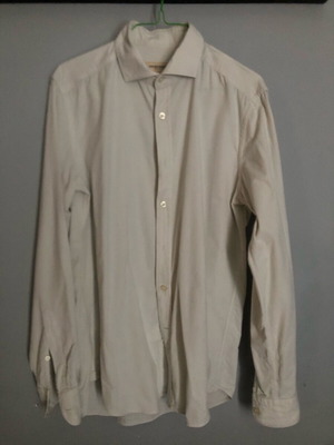 Ghirardelli men's beige cotton shirt size M like new