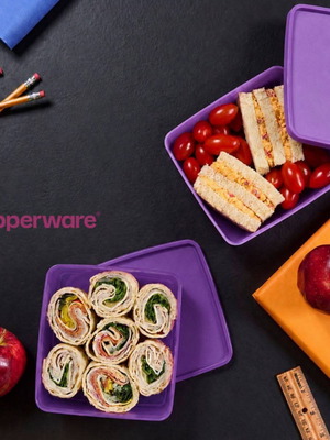 Tupperware square vintage containers set of 4, 400 ml