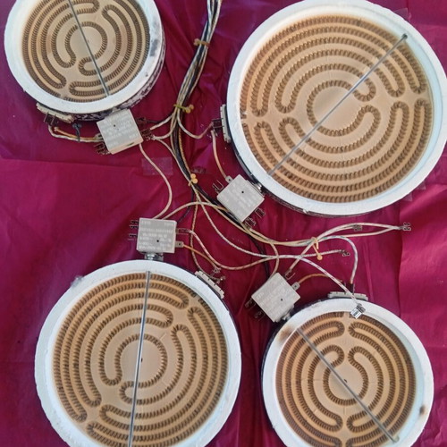 Siemens ceramic hob heating elements used with thermostats, diameters 23, 20, 16.5 cm