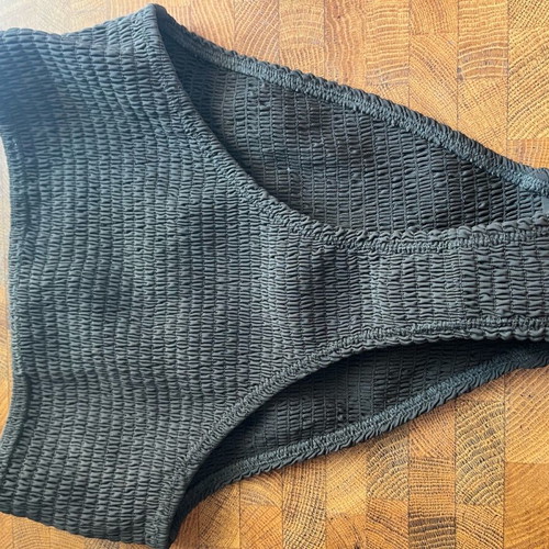 Toteme Shirred Recycled Bikini Briefs XXS Green Brown Like New