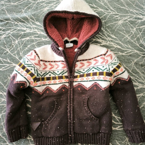 Boboli children's cardigan with zipper and detachable hood like new