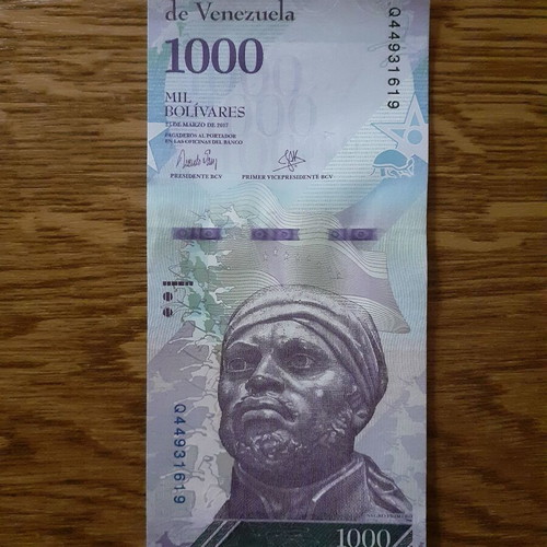 Βενεζουέλα χαρτονόμισμα 1.000 Bolivares 2017, UNC