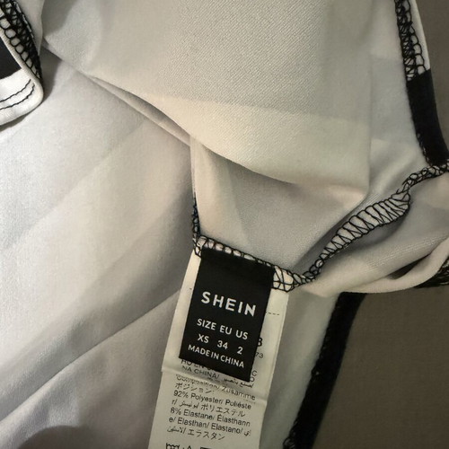 Shein bodysuit XS used, black and white stripes, high neck
