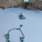 Art jewelry new, handmade from jewelry glass and copper wire