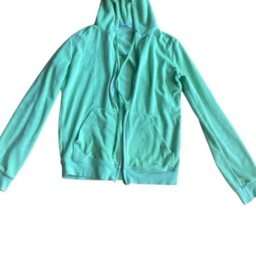 SugarFree velour hooded jacket, green, size S
