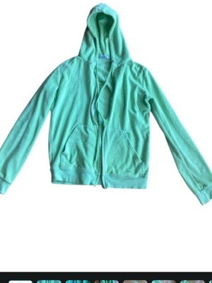 SugarFree velour hooded jacket, green, size S