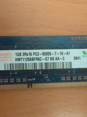 SODIMM DDR3 1GB 1066 MHz μνήμη σαν καινούργιο Hynix HMT112S6BFR6C-G7