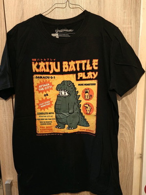 Κοντομάνικη μπλούζα Godzilla μεταχειρισμένη, unisex, μέγεθος M, μαύρη