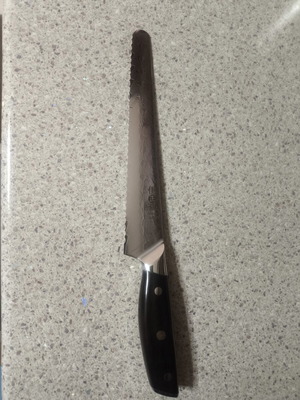 Bread knife YIZEMA 8.5" new, 67 layers Damascus steel
