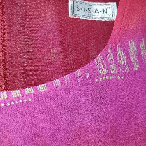 Sisan Couture maxi dress like new, size 2, deep burgundy and fuchsia