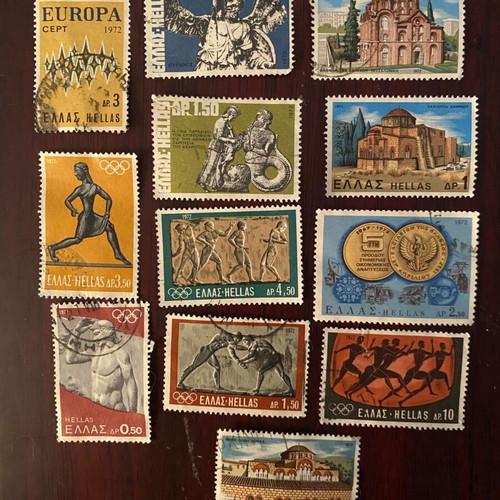 Greek stamps used from 1972