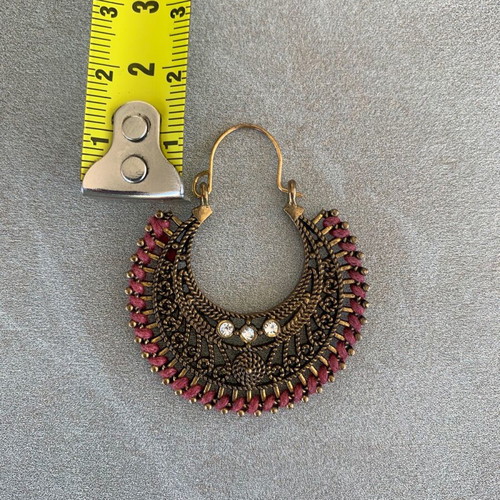 Hoop earrings with lace design like new