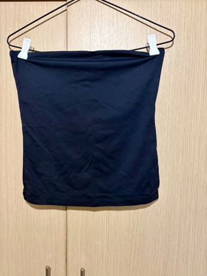 Strapless blouse used, fitted, black, Zara size L