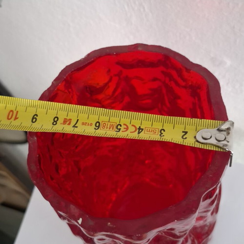 Red lava vase used