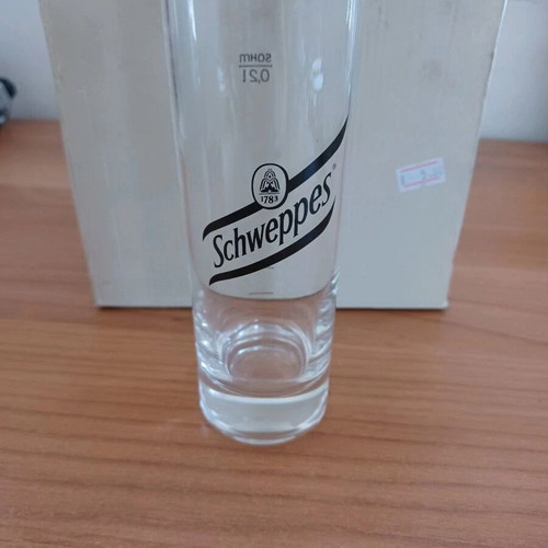 Schweppes glass set new, 5 pieces