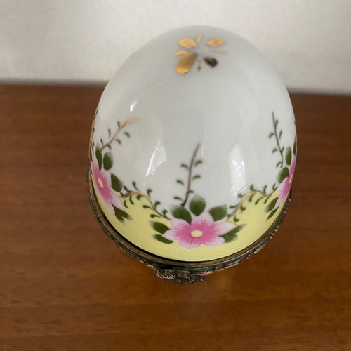 Limoges porcelain egg used, France, height 10 cm