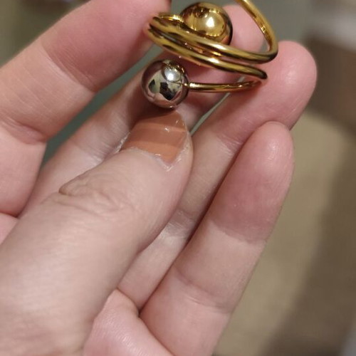 Ring silver and gold stainless steel new
