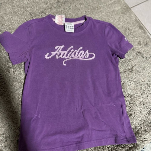 Adidas short-sleeve girls' t-shirt like new, size 128 cm