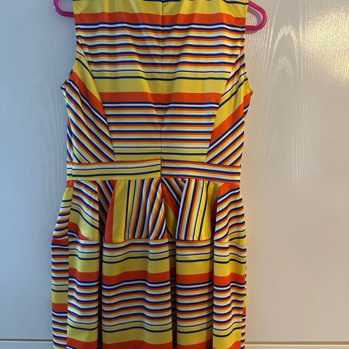 Dress medium like new with thick fabric and colorful stripes
