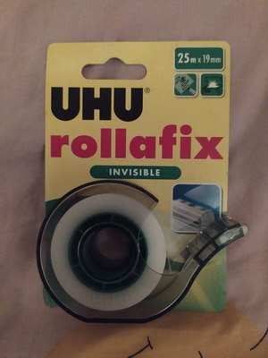 UHU Rollafix Invisible Tape with Metal Cutter, New
