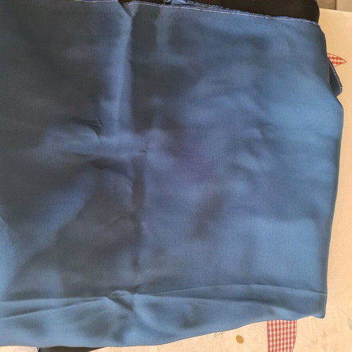 Blue satin fabric for dress like new, 2.46 × 1 meter