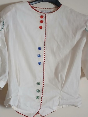 Vintage white shirt with ruffles, miss coco Paris