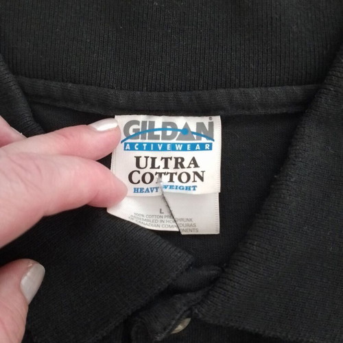 Gildan men's black polo shirt L like new, 100% cotton