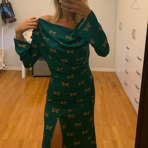 Maxi dress Stefania Vaidani green like new, size S
