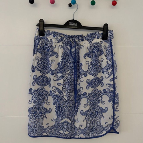 Marks & Spencer summer skirt like new blue and white, size S