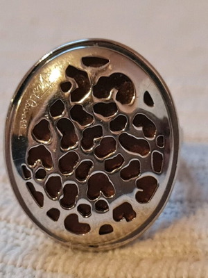 Just Cavalli ring like new, silver with pink gold interior