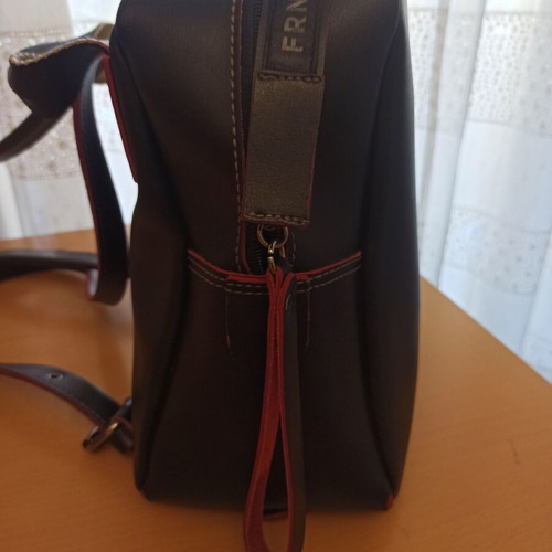 Franco leather women's bag used, black backpack style