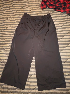Zara palazzo pants used, black zip culotte with elastic waist