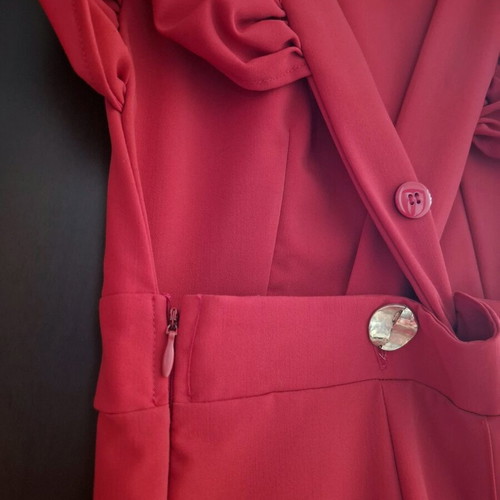 Brigitte jumpsuit with open back, red, size S