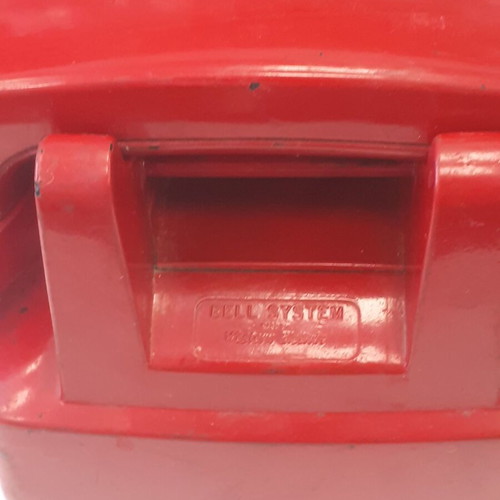 Western Electric red telephone used, 1960s-1970s
