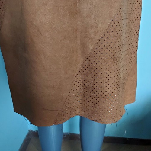Vintage asymmetrical suede skirt like new, Italy, lined