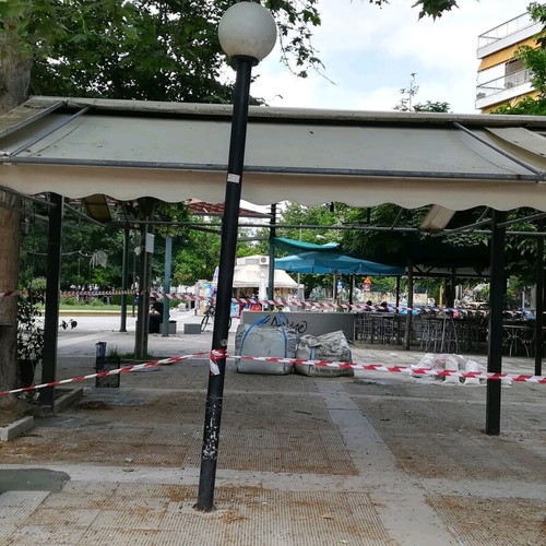 Professional shading tent used 9x7 meters with windbreakers set