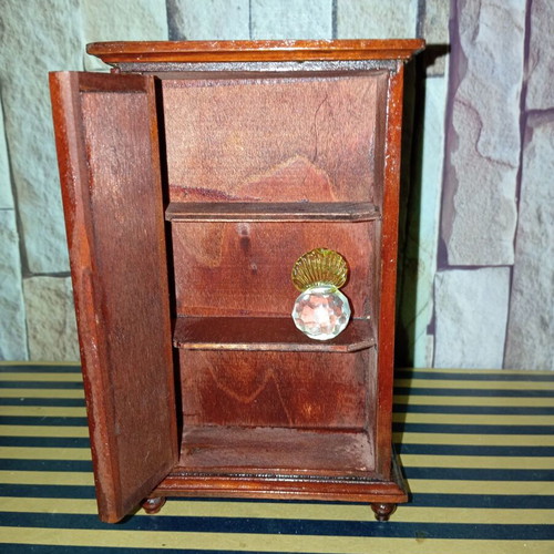 Wooden vintage miniature wardrobe used