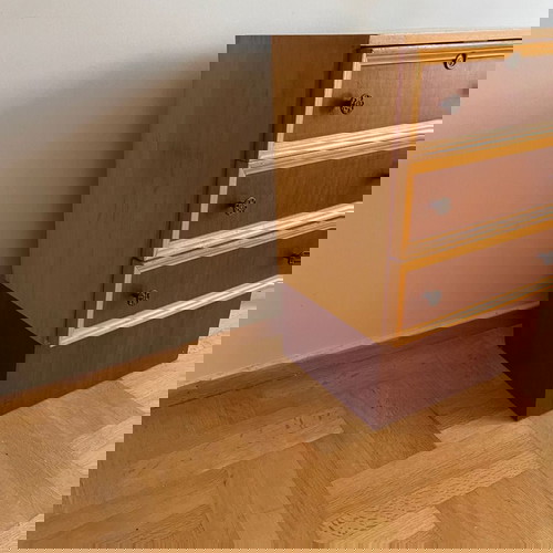 Ξύλινο σετ συρταριέρας, κομοδίνου και καθρέφτη σαν καινούργιο