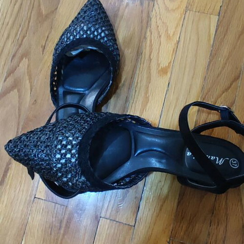 Black knitted ballet flats size 37, 2.5 cm heel like new